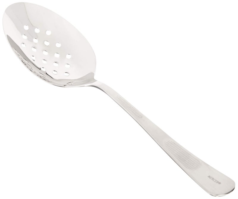 Mercer Culinary, 9 Inch, Silver Plating Spoon, Perforated Bowl, 9-Inch, 9"